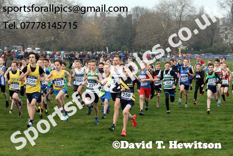 Boys under-13s British Athletics Liverpool Cross Challenge, Sefton Park, Liverpool. Photo:  David T. Hewitson/Sports for All Pics
